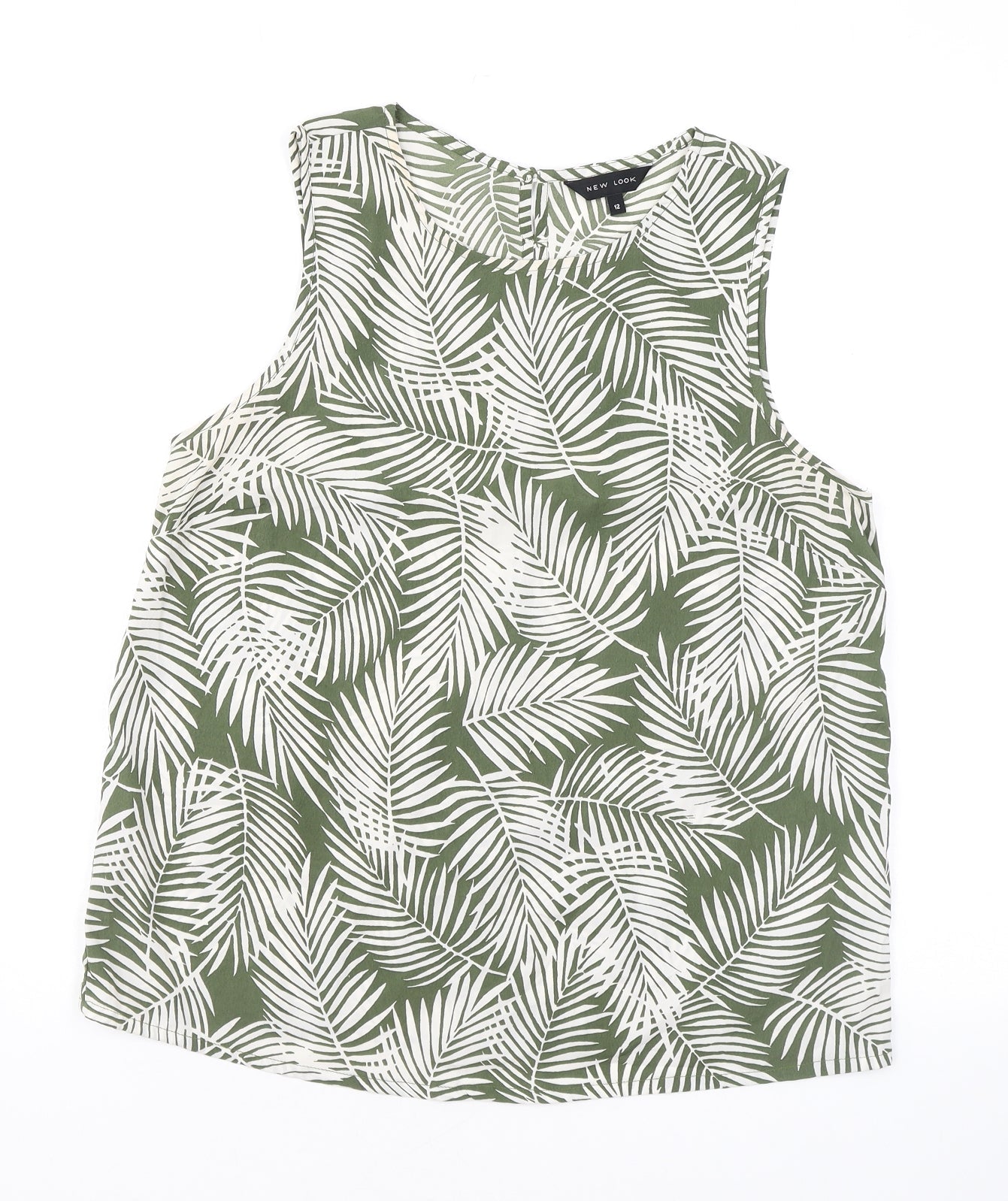 Womens UK Size 12 New Look Green Basic Tank