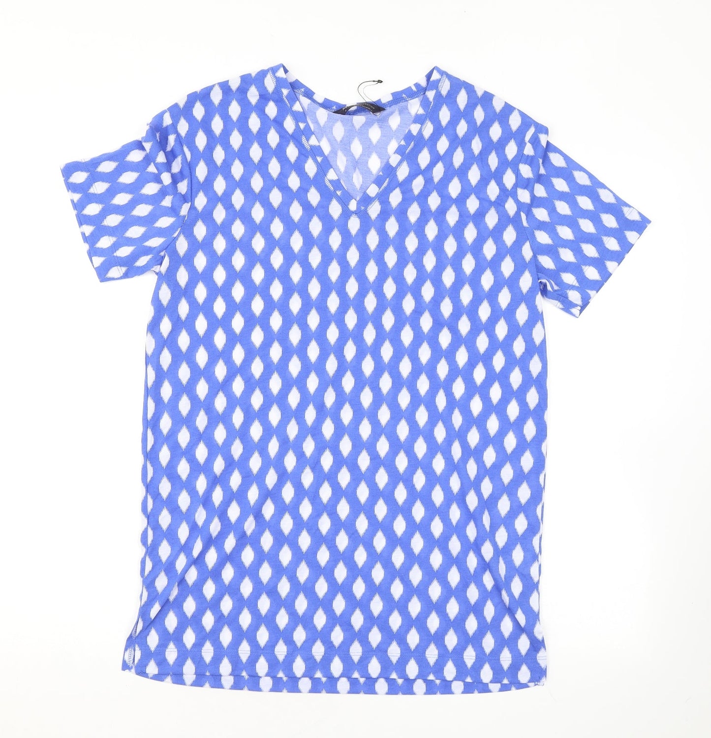 Womens UK Size 8 Marks and Spencer Blue Basic T-Shirt
