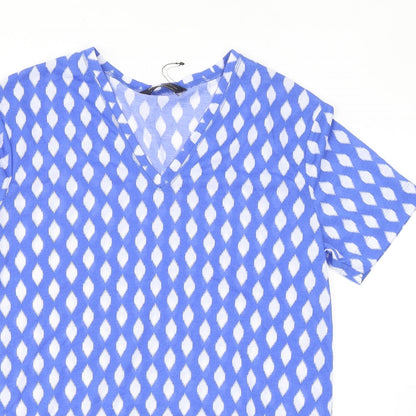 Womens UK Size 8 Marks and Spencer Blue Basic T-Shirt