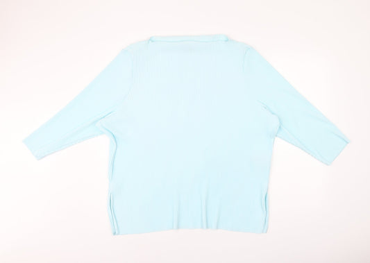 Womens UK Size 20 Marks and Spencer Blue Basic Blouse