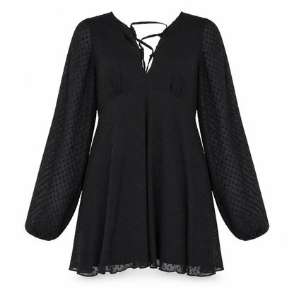 ASOS Womens Black Polka Dot Polyester Shift Size 10 V-Neck Zip