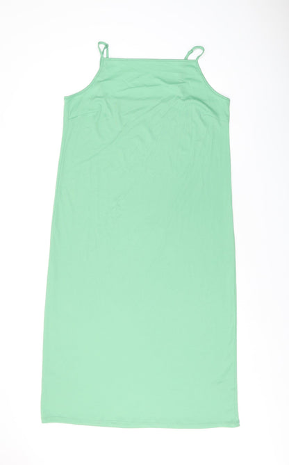 Marks and Spencer Womens Green Polyester Shift Size 16 Square Neck Pullover