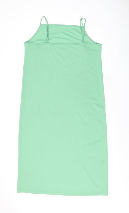 Marks and Spencer Womens Green Polyester Shift Size 16 Square Neck Pullover