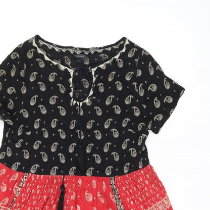 Womens UK Size 8 River Island Black Jersey Blouse