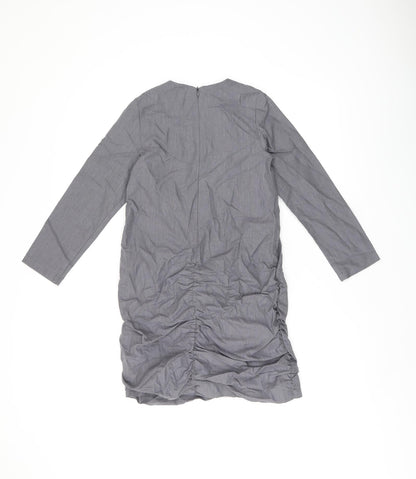 Motoreta Girls Grey Cotton Shift Size 8-9 Years Round Neck Zip