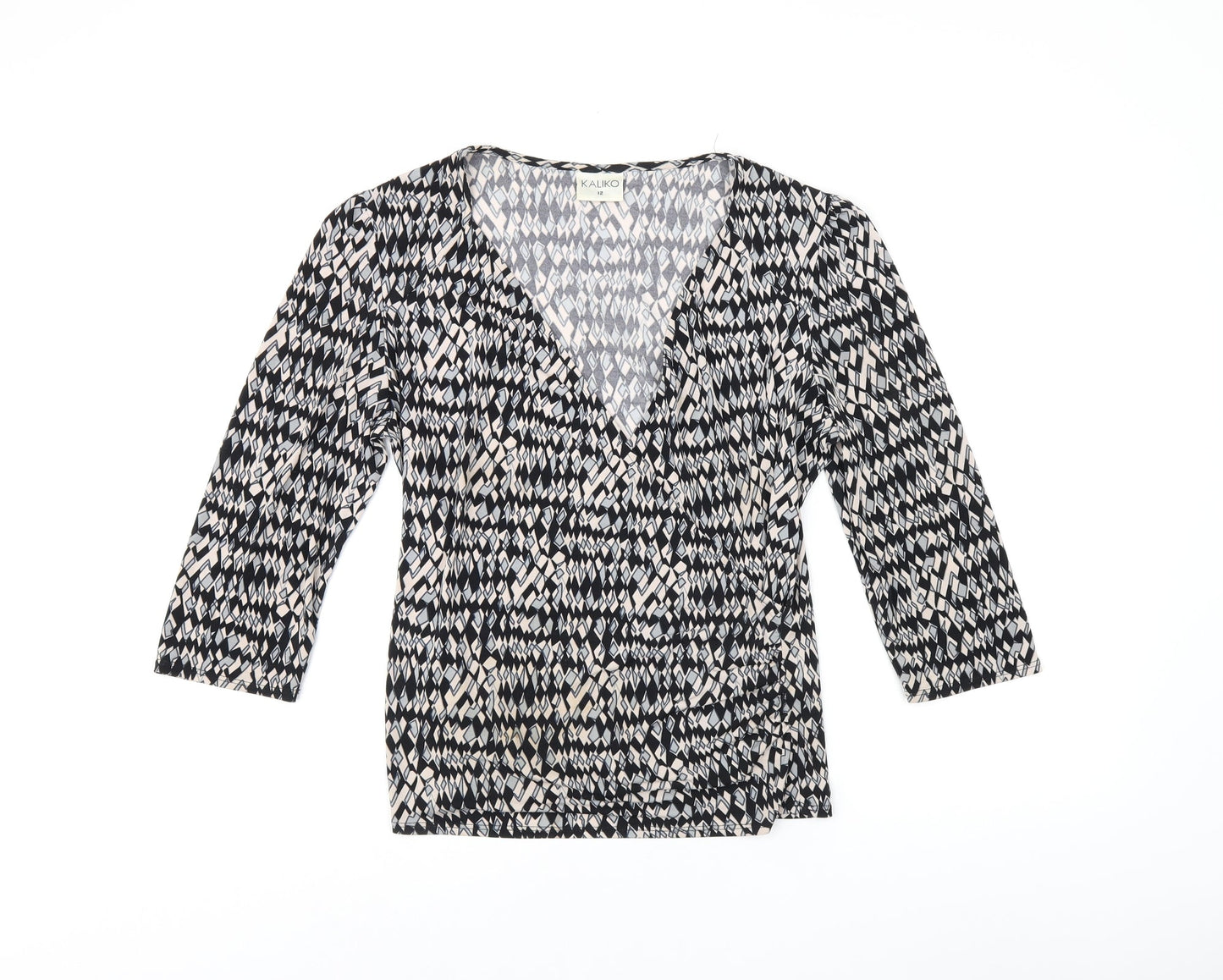Womens UK Size 12 Kaliko Multicoloured Jersey T-Shirt