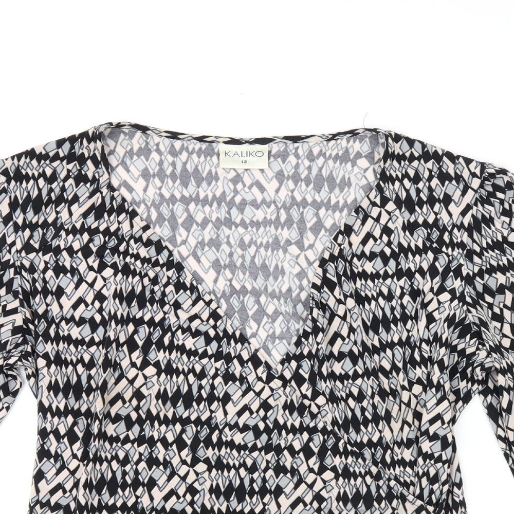 Womens UK Size 12 Kaliko Multicoloured Jersey T-Shirt