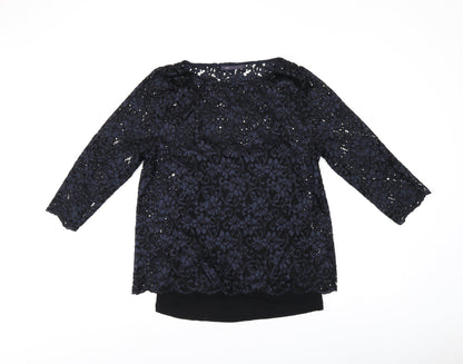 Womens UK Size 12 Marks and Spencer Black Jersey T-Shirt