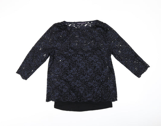 Womens UK Size 12 Marks and Spencer Black Jersey T-Shirt