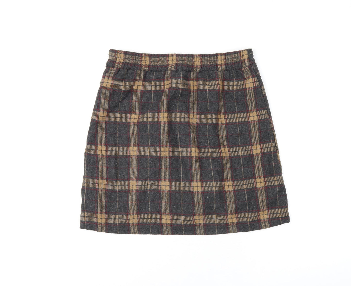 DAZY Womens Brown Plaid Polyester Skort Skirt Size L Zip
