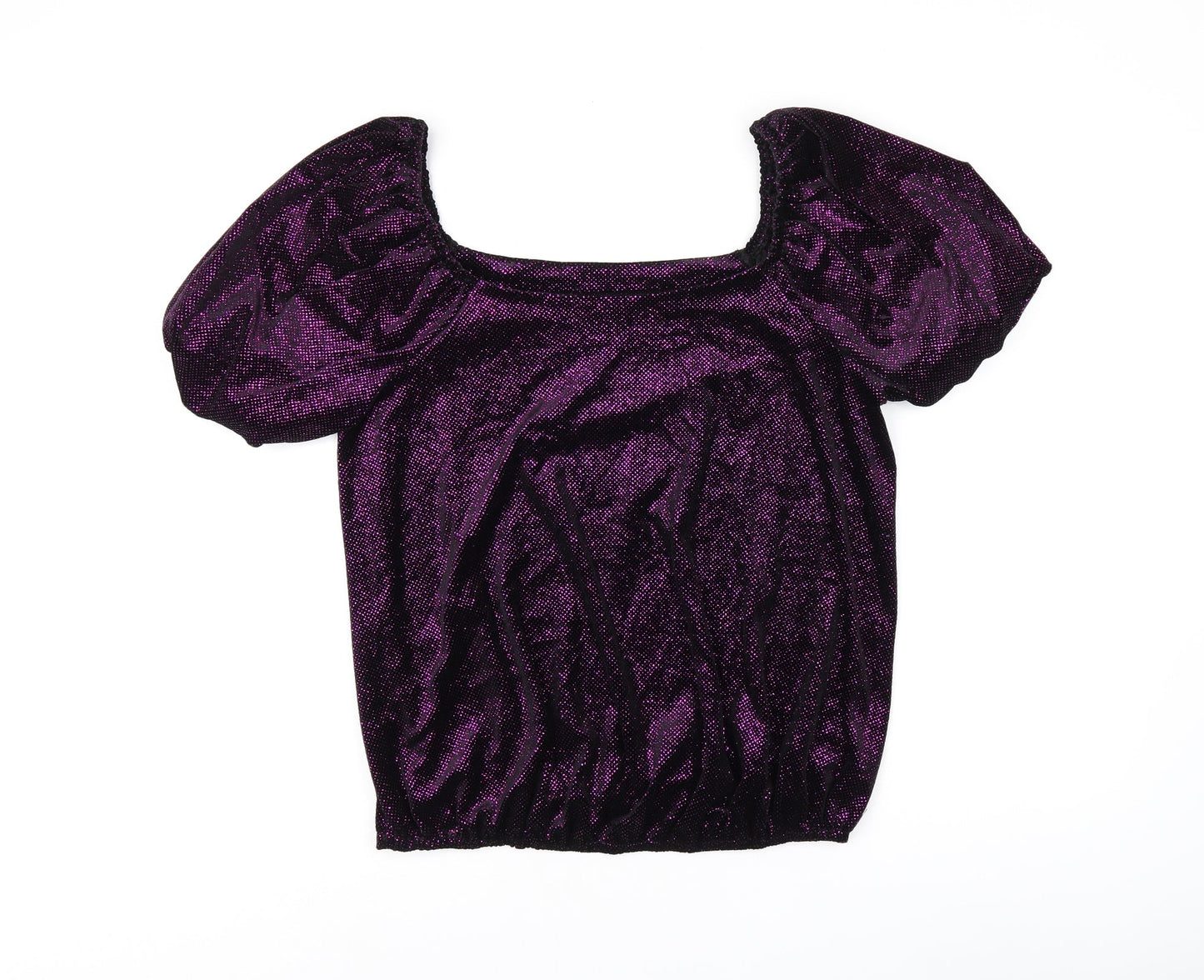 Womens UK Size 14 M&Co Purple Jersey T-Shirt
