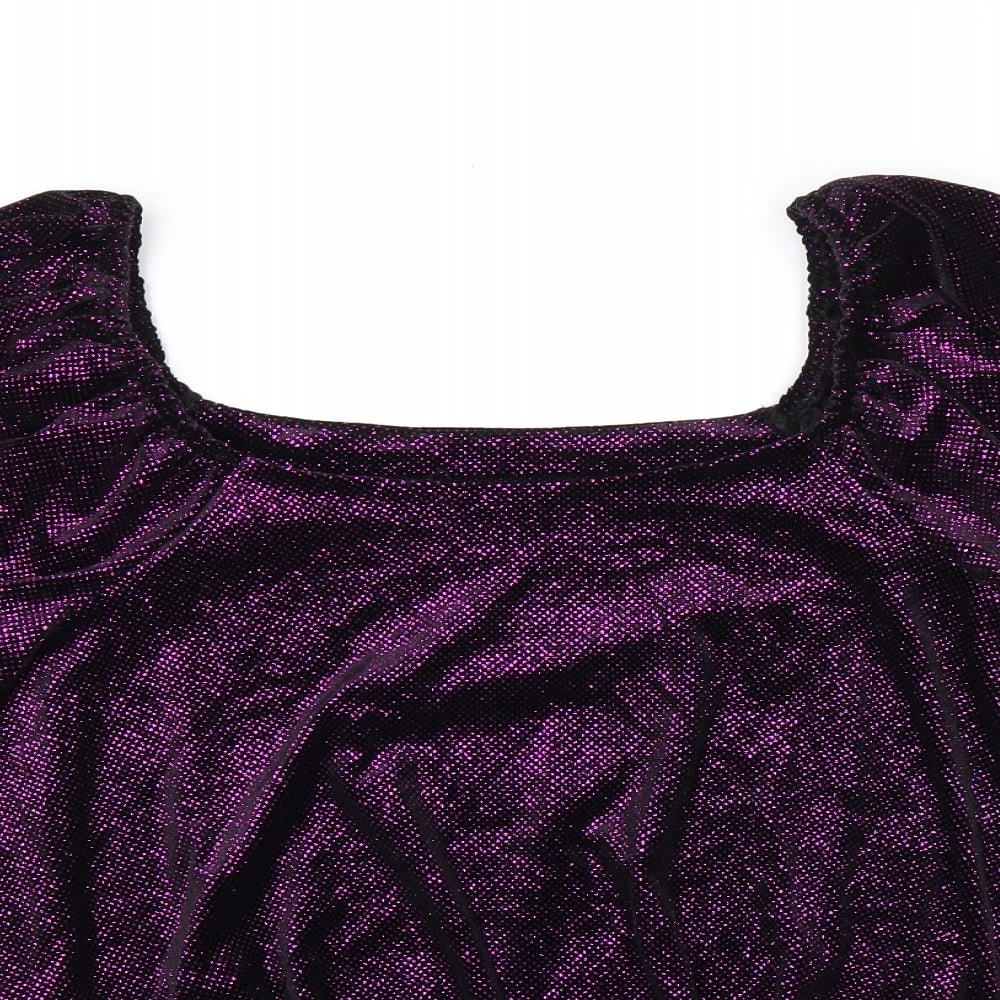 Womens UK Size 14 M&Co Purple Jersey T-Shirt