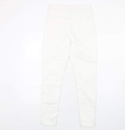 Womens UK Size 10 Marks and Spencer Regular Fit Skinny White Jeans