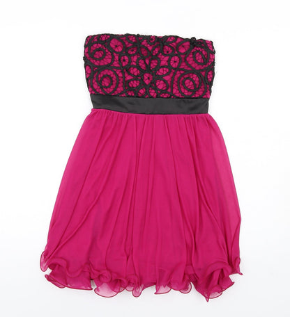 Jane Norman Womens Pink Polyester A-Line Size 10 Square Neck Pullover