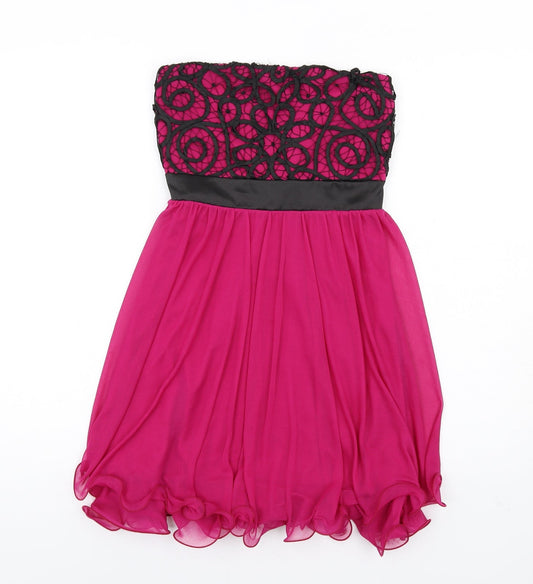 Jane Norman Womens Pink Polyester A-Line Size 10 Square Neck Pullover