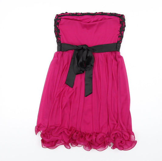 Jane Norman Womens Pink Polyester A-Line Size 10 Square Neck Pullover