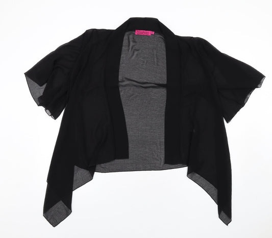 Boohoo Womens Black Polyester Kimono T-Shirt Size 10 V-Neck