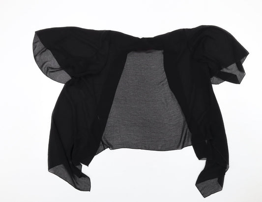 Boohoo Womens Black Polyester Kimono T-Shirt Size 10 V-Neck