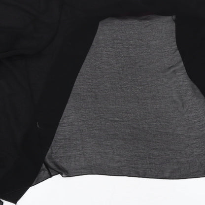 Boohoo Womens Black Polyester Kimono T-Shirt Size 10 V-Neck