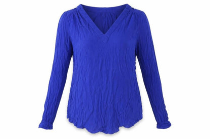 H&M Womens Blue Viscose Basic Blouse Size S V-Neck