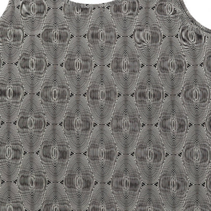 Agasy Womens Black Geometric Polyester Basic Tank Size 2XL Round Neck