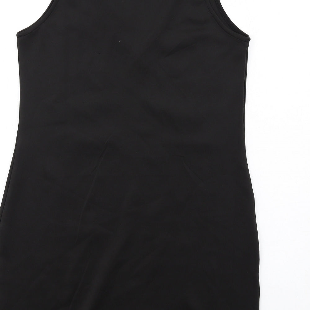 Missguided Womens Black Polyester Bodycon Size 10 Mock Neck Pullover - Keyhole neck