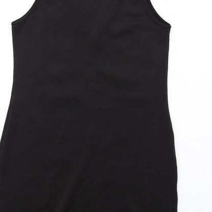 Missguided Womens Black Polyester Bodycon Size 10 Mock Neck Pullover - Keyhole neck