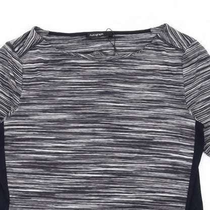 Autograph Womens Blue Viscose Basic T-Shirt Size 12 Scoop Neck