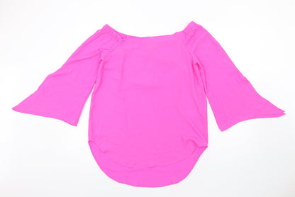 Womens UK Size 12 New Look Pink Basic Blouse