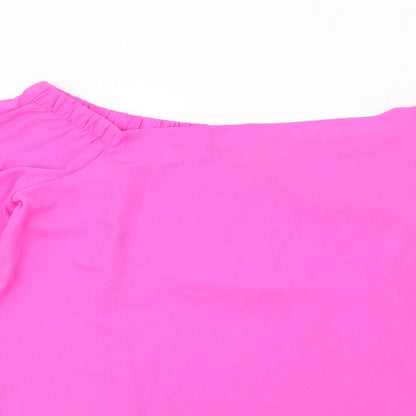 Womens UK Size 12 New Look Pink Basic Blouse