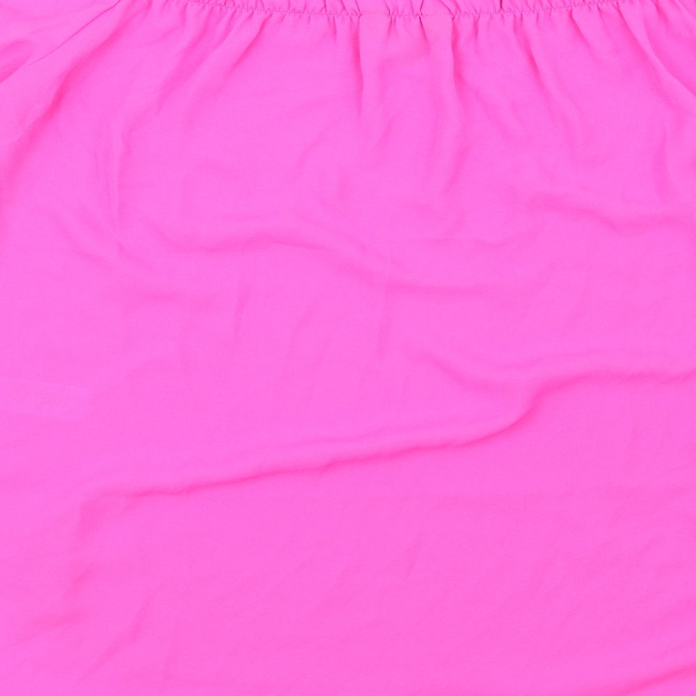 Womens UK Size 12 New Look Pink Basic Blouse