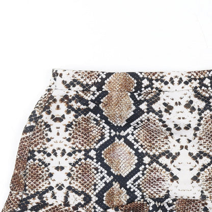 Nasty Gal Womens Brown Animal Print Polyester Trumpet Skirt Size 8 - Snake Print