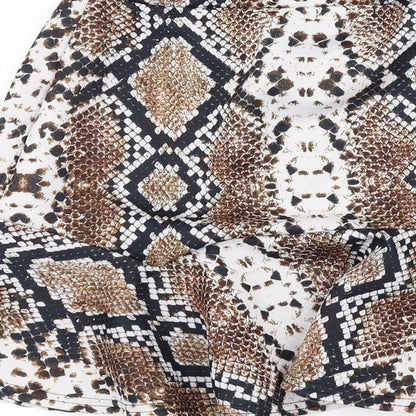 Nasty Gal Womens Brown Animal Print Polyester Trumpet Skirt Size 8 - Snake Print