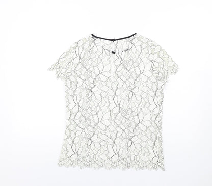 Womens UK Size 8 NEXT White Basic T-Shirt