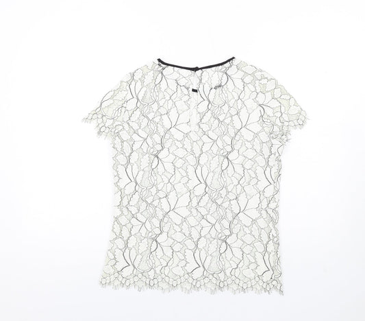 Womens UK Size 8 NEXT White Basic T-Shirt