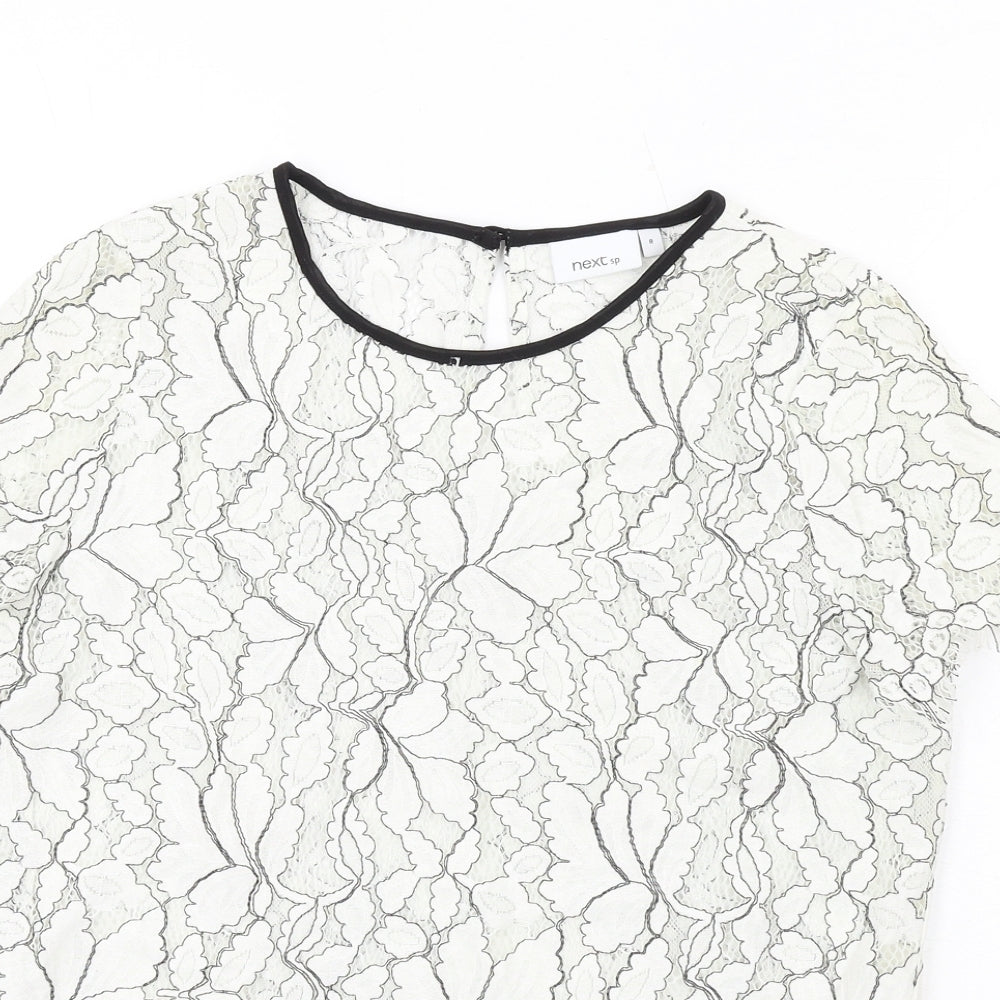 Womens UK Size 8 NEXT White Basic T-Shirt