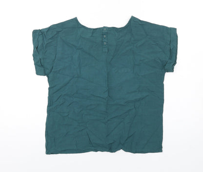 Womens UK Size 10 La Redoute Green Basic T-Shirt