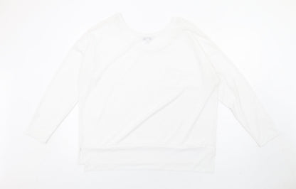 NEXT Womens White Polyester Basic T-Shirt Size 18 Round Neck