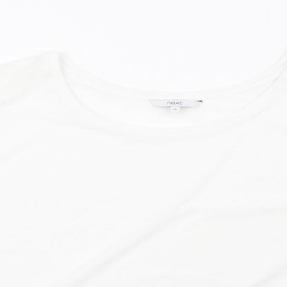 NEXT Womens White Polyester Basic T-Shirt Size 18 Round Neck