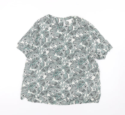 Womens UK Size 10 H&M Green Basic T-Shirt