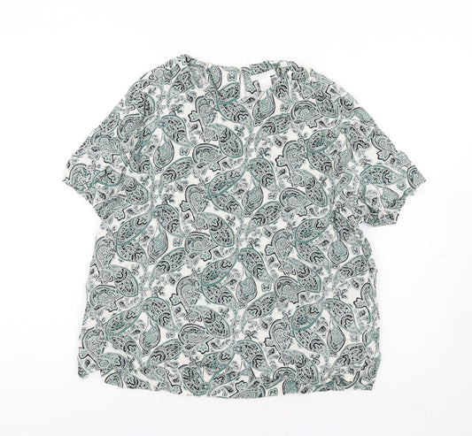 Womens UK Size 10 H&M Green Basic T-Shirt
