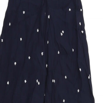 Forever New Womens Blue Floral Vinyl Jumpsuit One-Piece Size 6 L28 in Zip - Tie Front