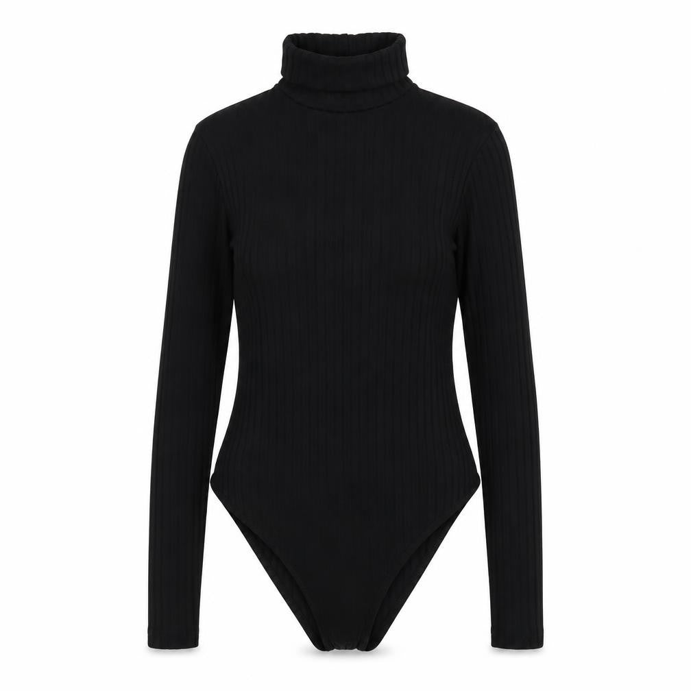 Womens UK Size 8 Boohoo One-Piece Black Bodysuit