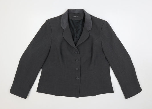 Alex & Co. Womens Grey Varsity Jacket Blazer Size 20 Button