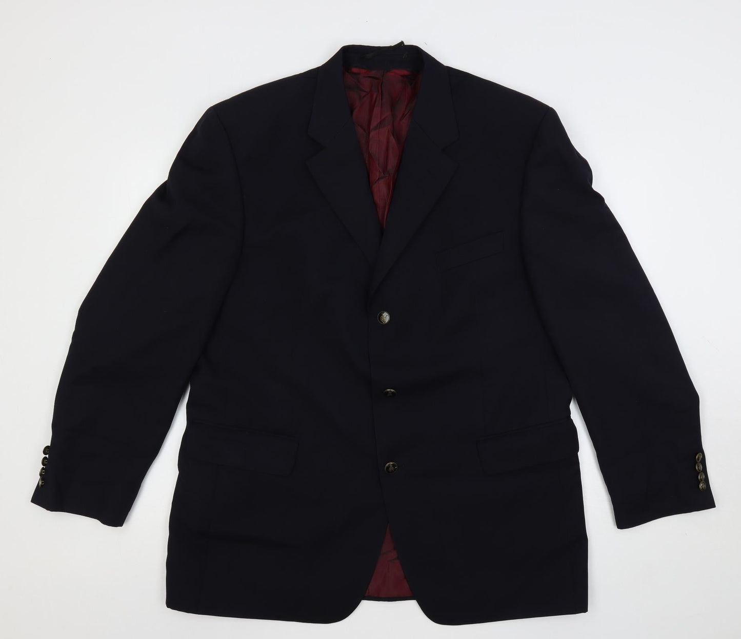 van Kollen Mens Blue Polyester Jacket Blazer Size 44 Regular