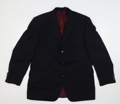 van Kollen Mens Blue Polyester Jacket Blazer Size 44 Regular
