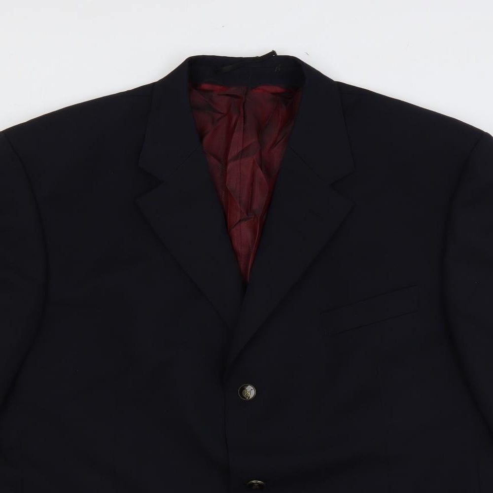 van Kollen Mens Blue Polyester Jacket Blazer Size 44 Regular