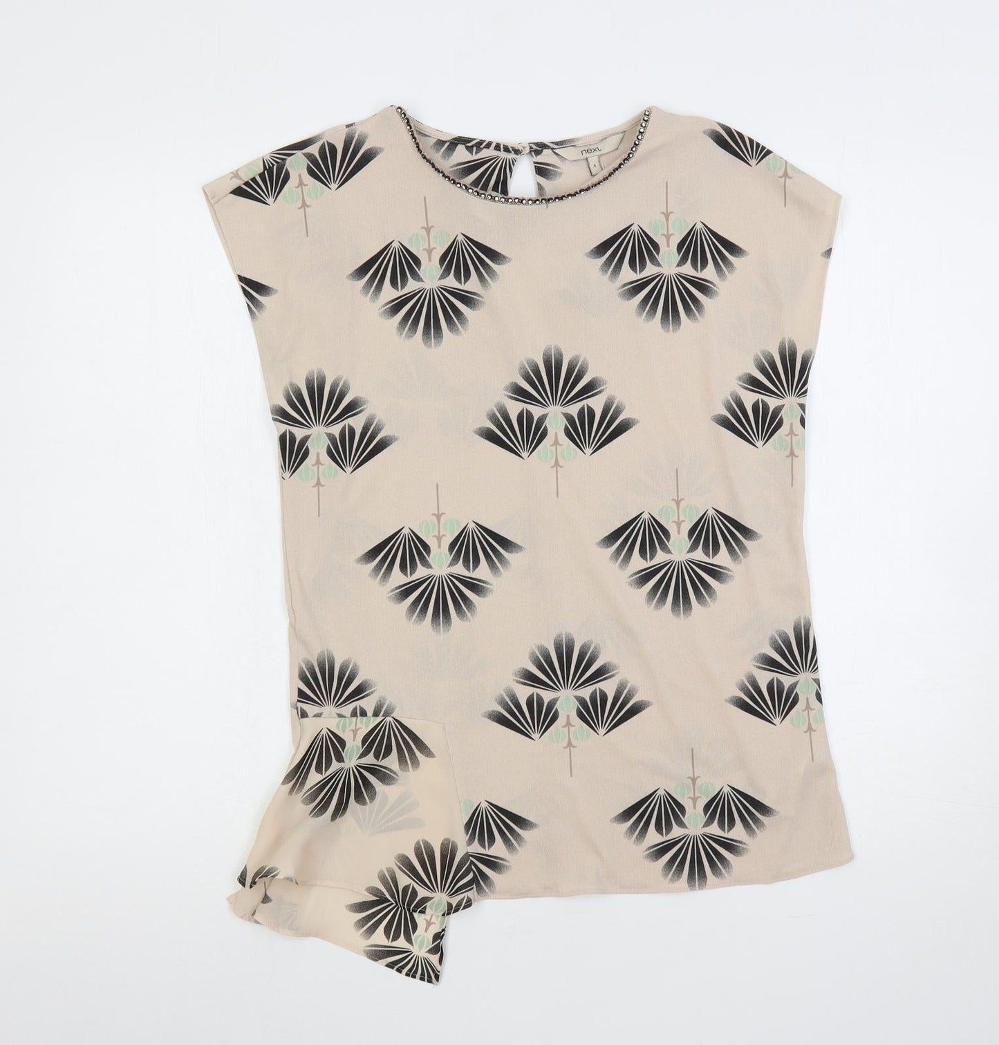 Womens UK Size 8 NEXT Beige Basic Blouse