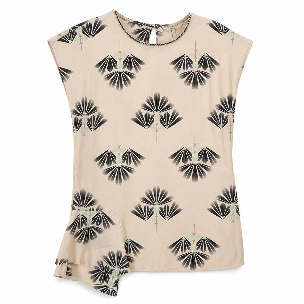 Womens UK Size 8 NEXT Beige Basic Blouse