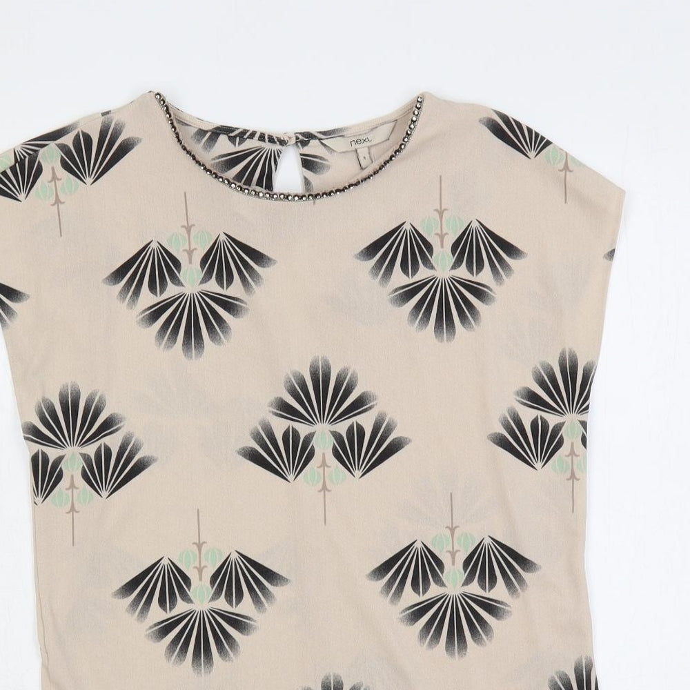 Womens UK Size 8 NEXT Beige Basic Blouse